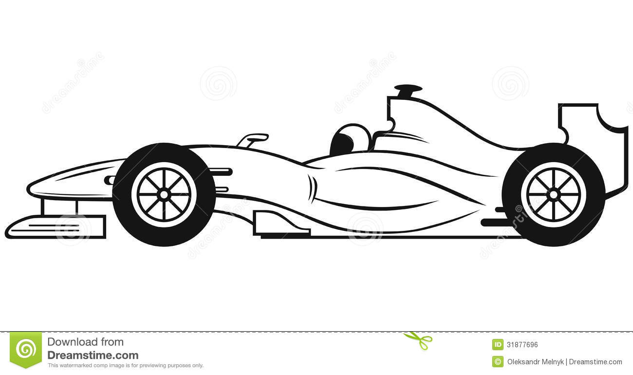 Clipart Race Car Outline Formula 1 Racing Car Isolated