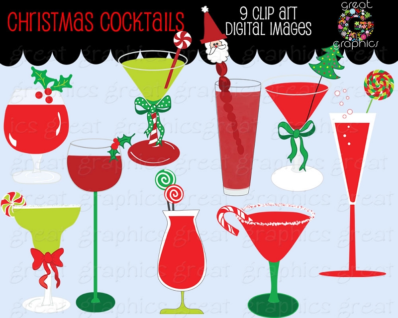 Cocktail Clip Art Printable Christmas Cocktail Clip Art Part Number