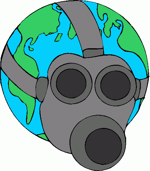 Earth With Gas Mask Clipart   Earth With Gas Mask Clip Art