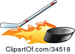 Flaming Hockey Puck Clipart