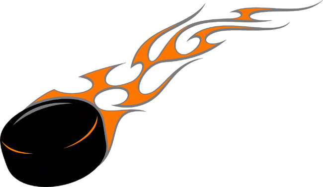 Flaming Hockey Puck Decal Sticker Customized Online