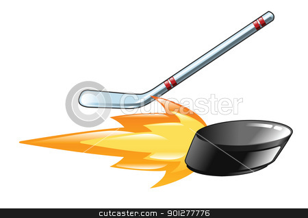 Flaming Hockey Puck Stock Vector Clipart Illustration Of A Flaming