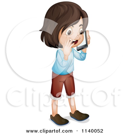     Girl Talking On A Cell Phone   Royalty Free Vector Clipart By Iimages
