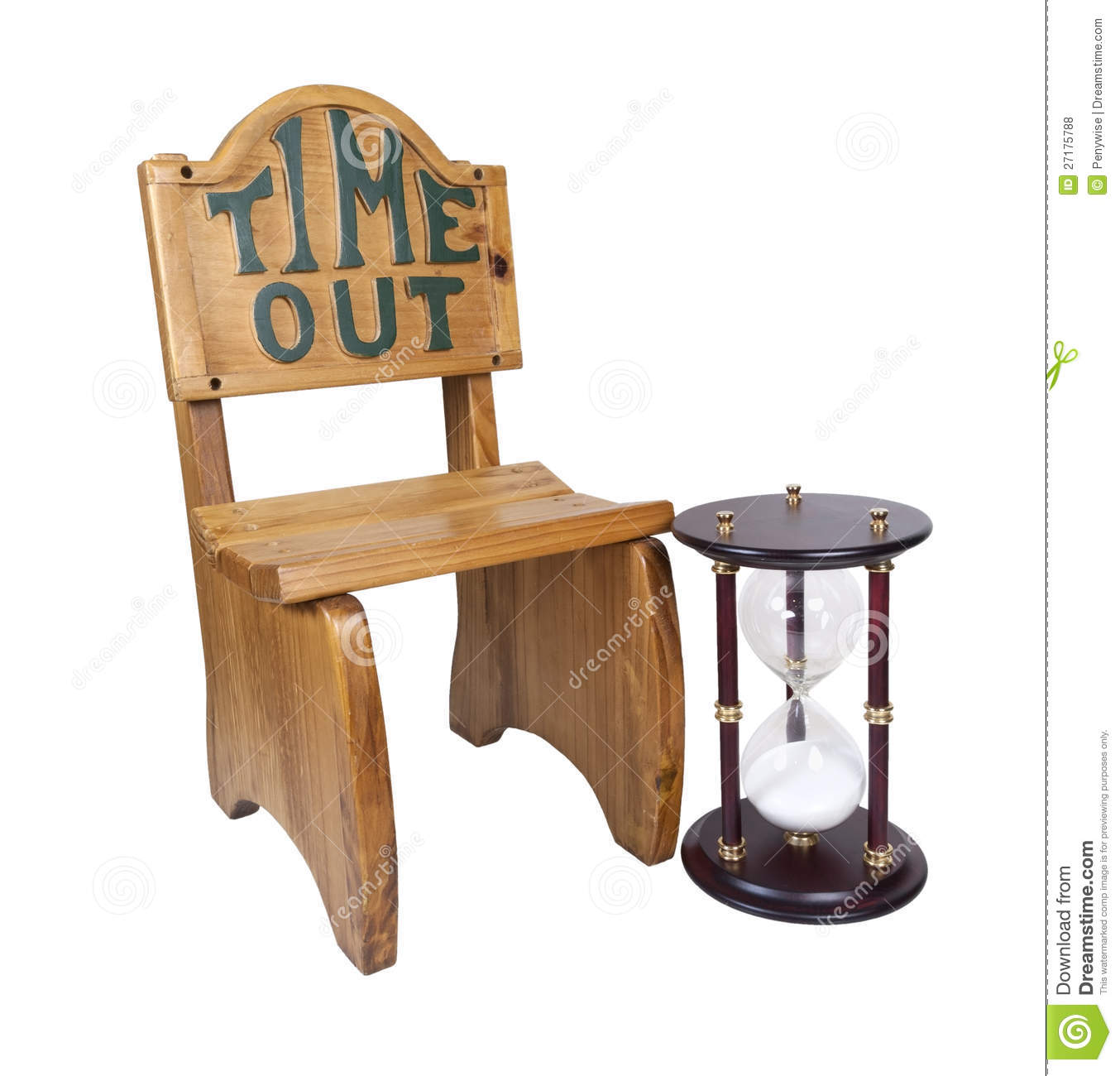 Glass Used To Measure Time Next To A Time Out Chair   Path Included