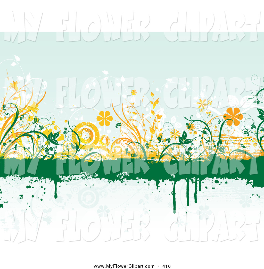 Green Grunge Dripping Text Box Over A Blue Background With Orange And