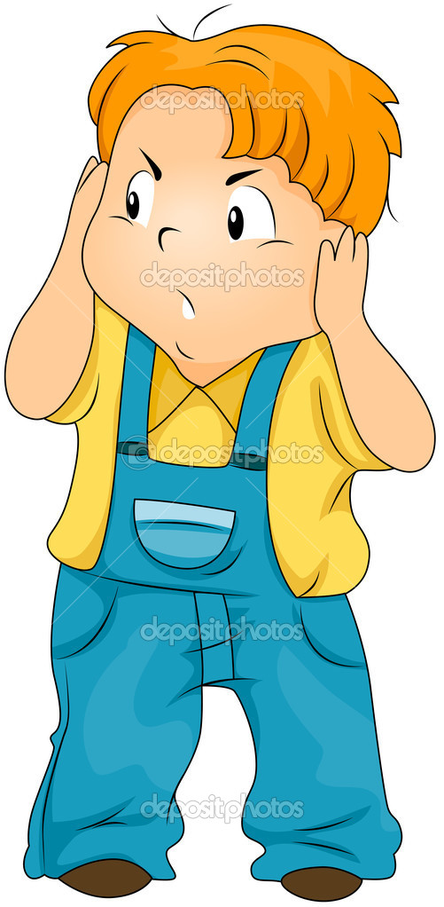 Kid Covering His Ears   Stock Vector   Lenmdp  2572181