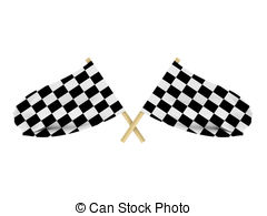 Race Flags Isolated On White Background High Quality 3d