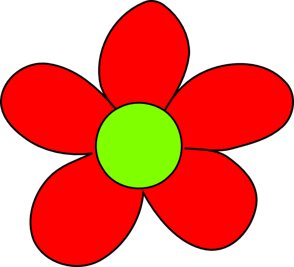 Red Flower Clip Art At Clker Com   Vector Clip Art Online Royalty    