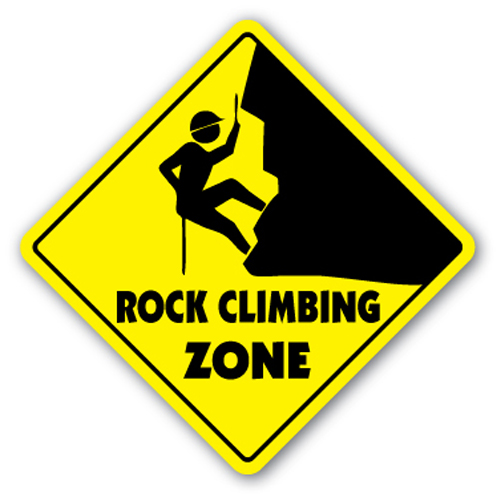 Rock Climbing Zone Sign Xing Gift Novelty Clips Ropes Supplies Gear