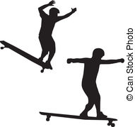 Skateboarder Sillouette Vector   A Skateboard Of A