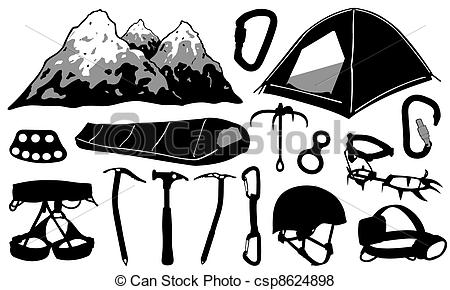 Vector Of Climbing Equipment Set Isolated Csp8624898   Search Clip Art