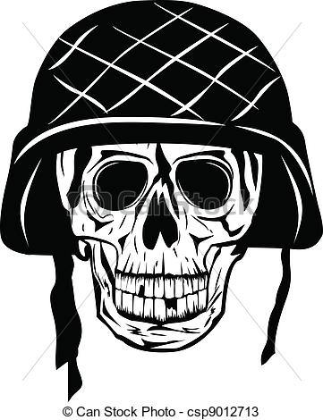 Vectors Of Skull In Halmet   Vector Image Of Skull In An Army Helmet    