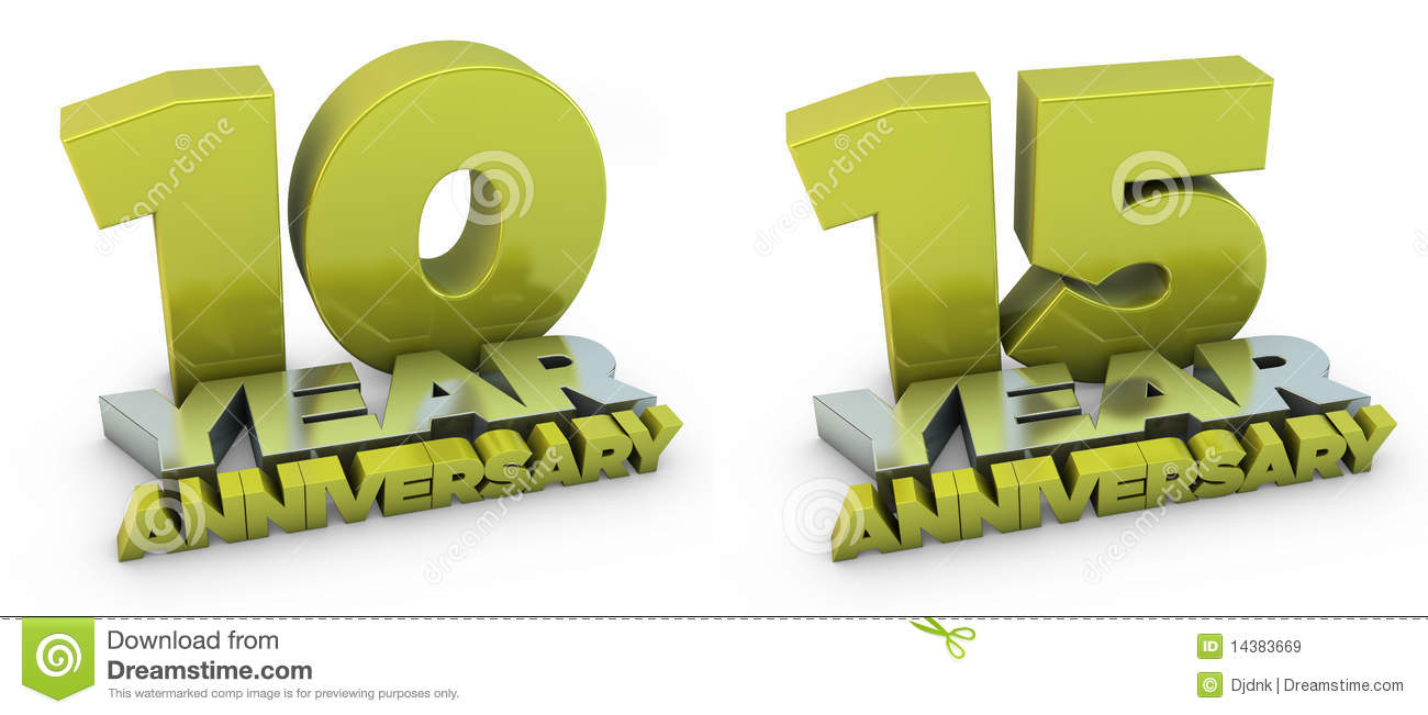 10 And 15 Year Anniversary Royalty Free Stock Images   Image  14383669