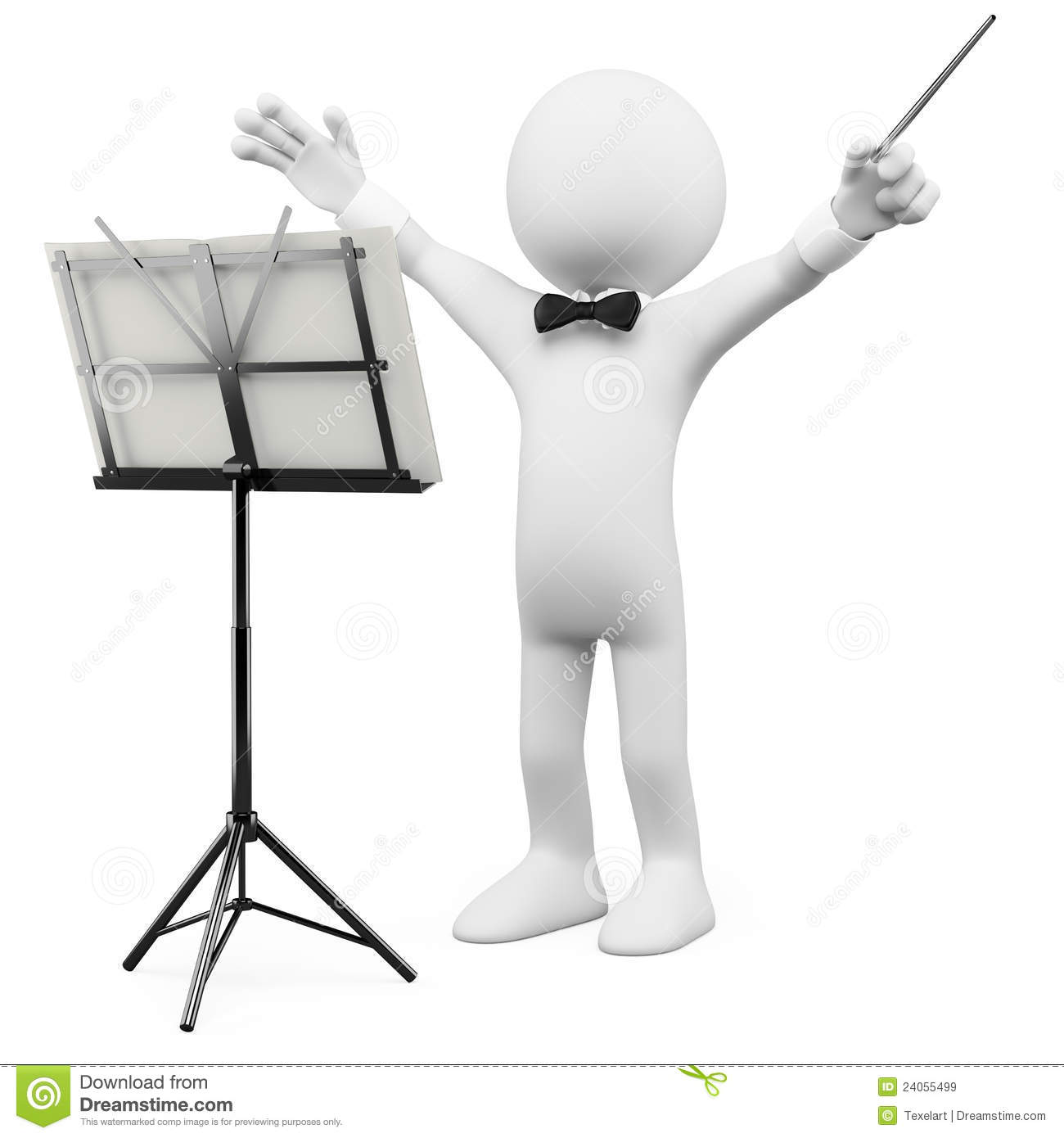 3d Conductor Leading The Orchestra Royalty Free Stock Images   Image