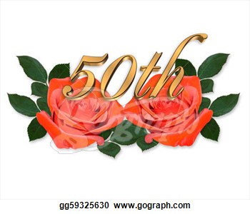 50th Anniversary Graphic Red Roses