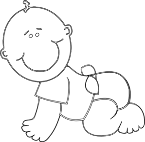 Baby Boy Crawling Outline Clip Art At Clker Com   Vector Clip Art