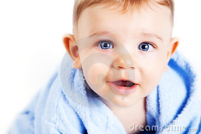 Baby Boy With Beautiful Blue Eyes Stock Photos   Image  14033193