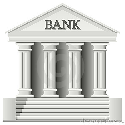 Bank Building Icon In A Classic Greek Temple Style Isolated On White