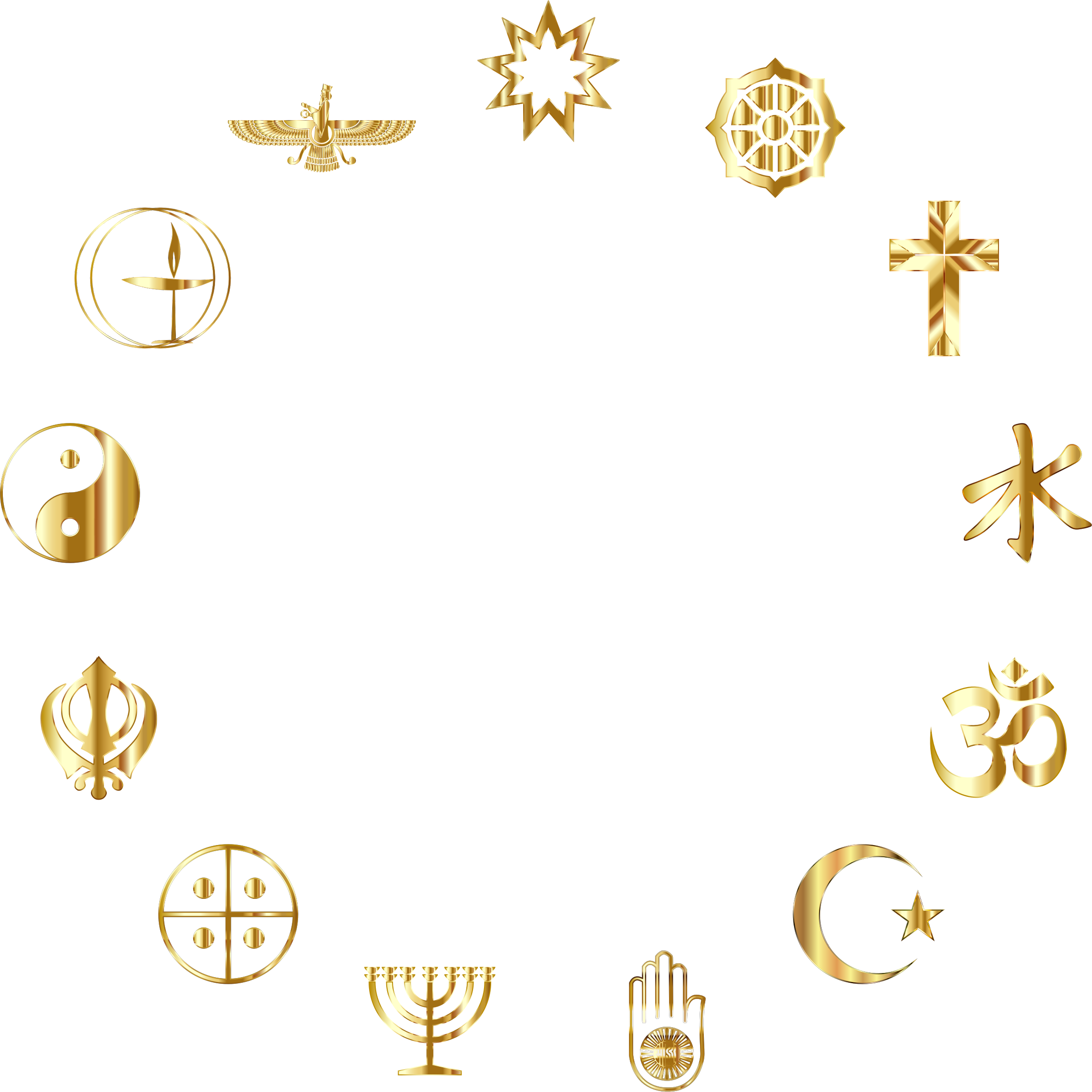 Clipart   World Religious Symbols Gold