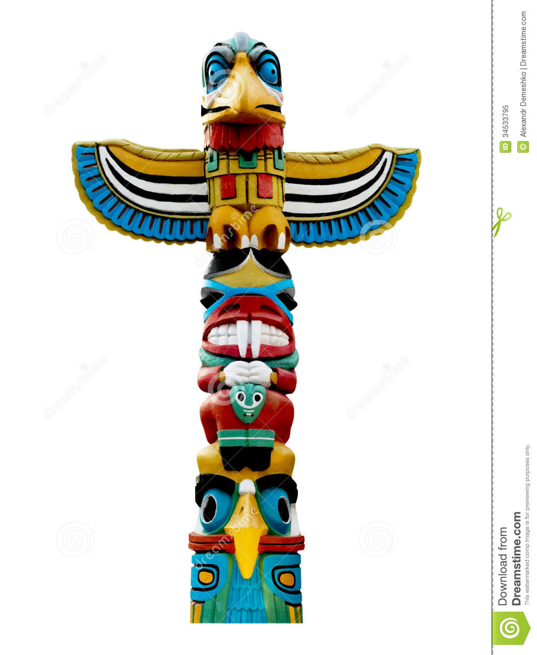 Colorful Totem Pole  Royalty Free Stock Photo   Image  34533795