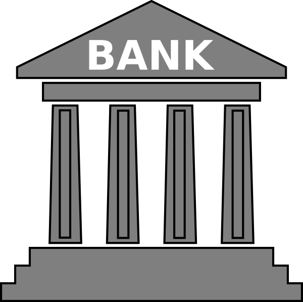 Credit Union Building Clip Art Bank Gray Clip Art   Vector