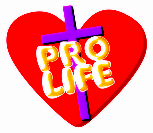 Free Christian Clip Art Image  Pro Life Red Heart Cross On A White