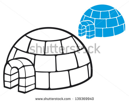 Igloo Clipart Black And White Illustration Of A Igloo