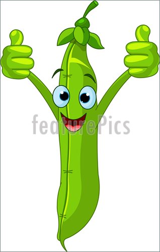 Illustration Of Garden Peas Character Giving Thumbs Up  Vector Clip