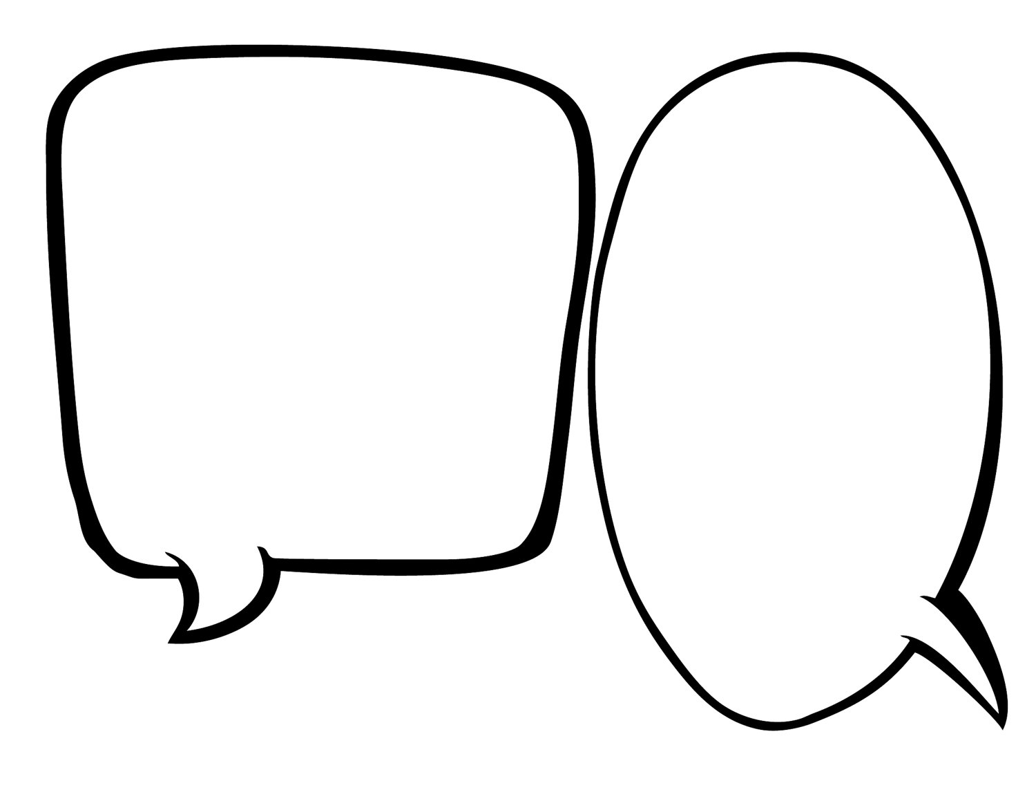 Instant Download Blank Speech Bubbles 1 2 Page By Bsquareddesign