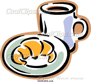Pastries And Coffee Clipart Croissant With Cup Of Coffee