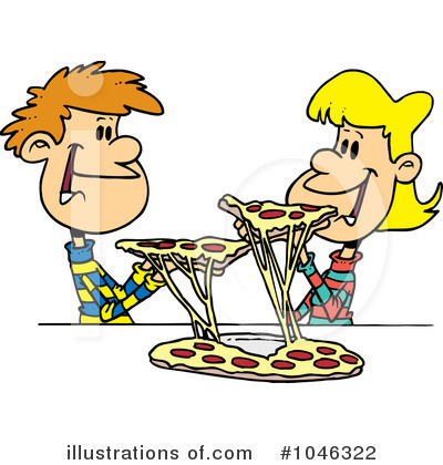 People Eating Pizza Clipart