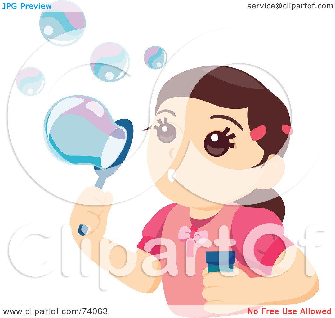 Royalty Free  Rf  Clipart Illustration Of A Pretty Little Girl Blowing