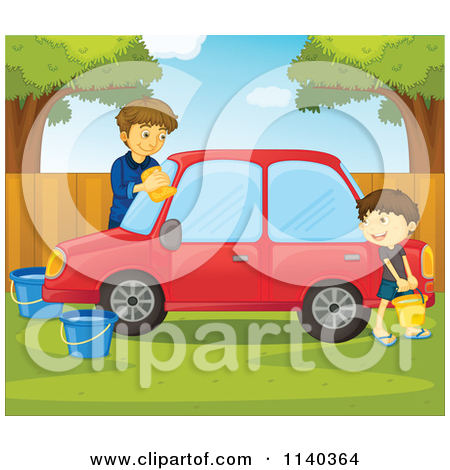 Royalty Free Vector Clip Art Illustration Of A Blue Car Wash Logo   3
