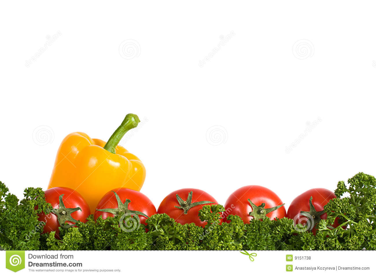 Vegetable S Frame Composing Of Fresh Red Tomatoes And Yellow Pepper On