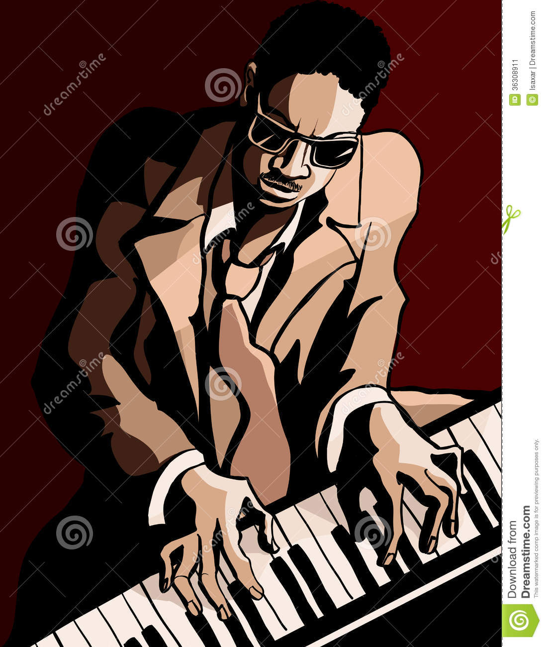 Afro American Jazz Pianist Stock Image   Image  36308911