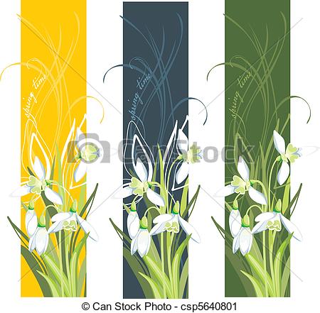 Art Of Vertical Banner With Spring Flower Csp5640801   Search Clipart