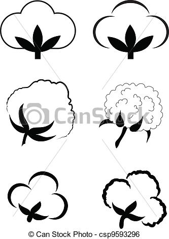 Art Vector Of Cotton   Cotton Gossypium Csp9593296   Search Clipart