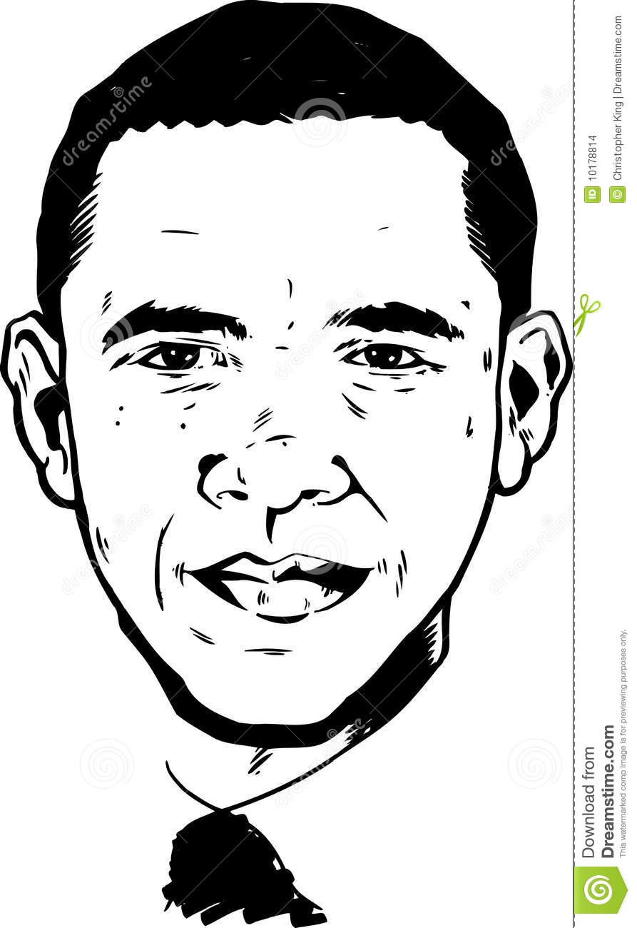 Barack Obama Portrait   Black And White Version Editorial Stock Image    