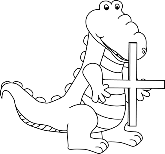 Black And White Black And White Alligator Holding An Addition Symbol