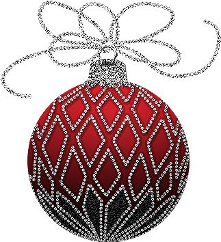 Christmas Red And Silver Ornament Clipart