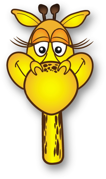 Clip Art Of A Yellow Giraffe Face With Long Eyelashes 