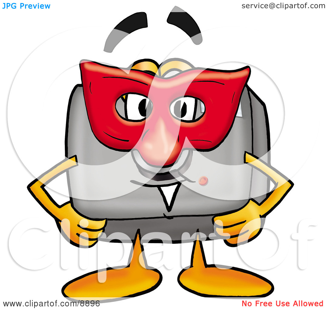 Clipart Picture Of A Camera Mascot Cartoon Character Wearing A Red