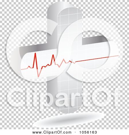 Free Vector Clip Art Illustration Of A Heart Beat On A 3d Cross