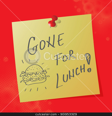 Gone For Lunch Handwritten Message Stock Vector Clipart