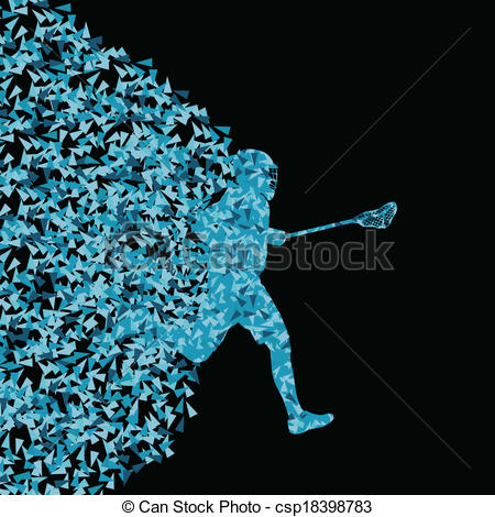 Lacrosse Players Active Sports Silhouette Background Illustration