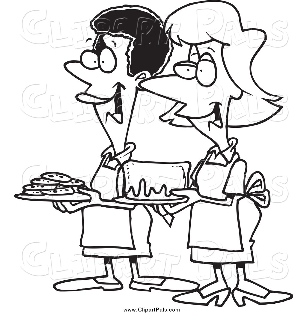 Larger Preview  Pal Clipart Of Black And White Women At A Bake Sale By