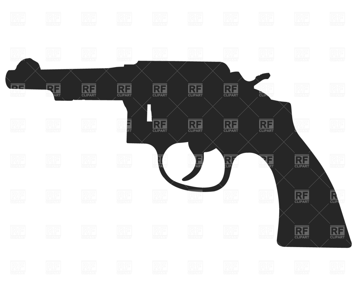 Revolver Pistol Silhouette Download Royalty Free Vector Clipart  Eps