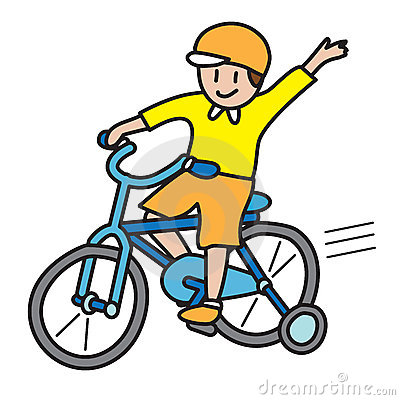 Ride Cartoon Children Ride A Bike Cartoon Ride Bike At Street Cartoon