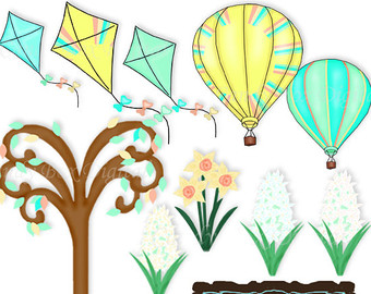 Spring Clip Art   Spring Clipart   Spring Graphics   Hot Air Balloon