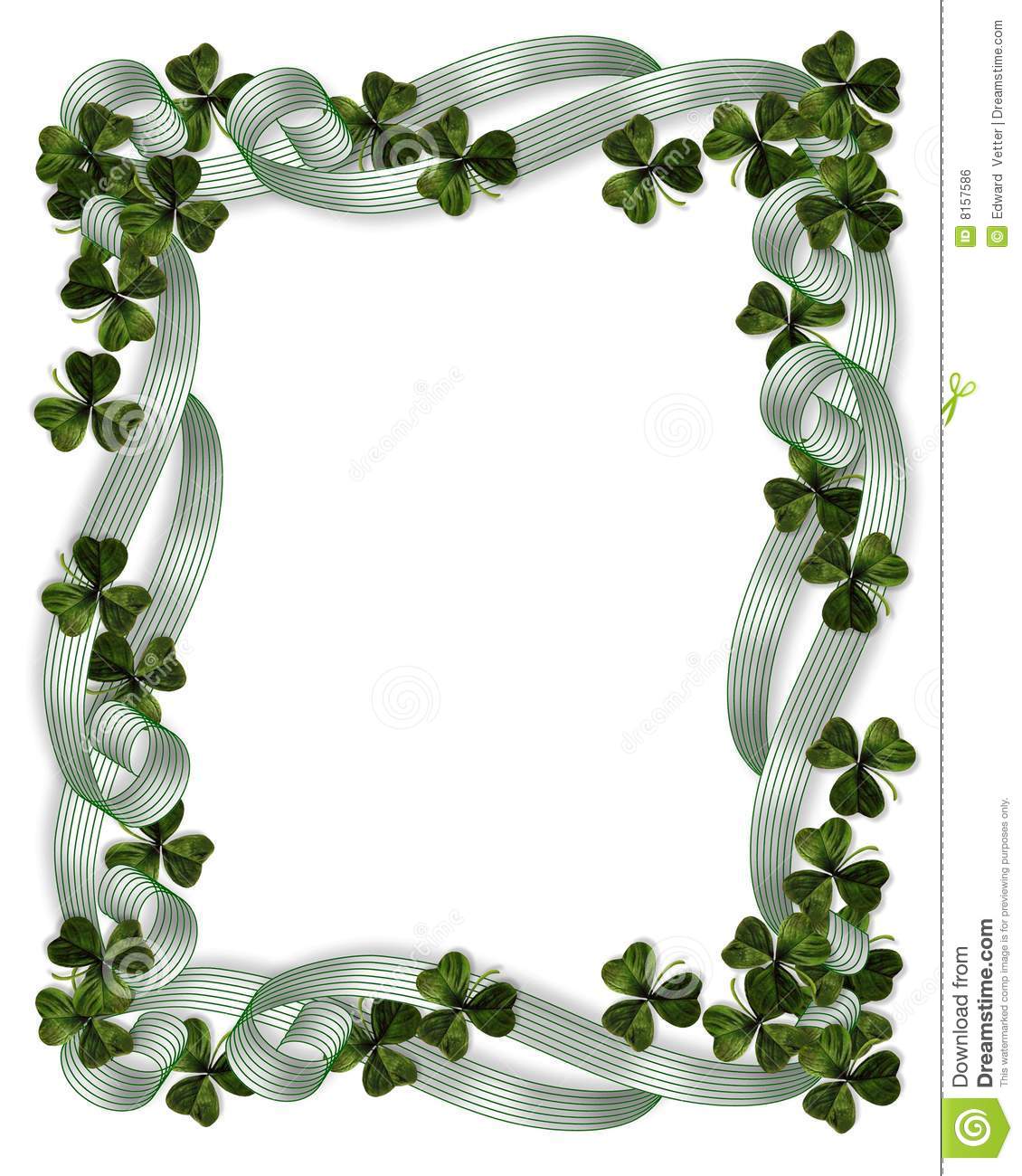 St Patrick S Day Border Shamrocks Royalty Free Stock Image   Image
